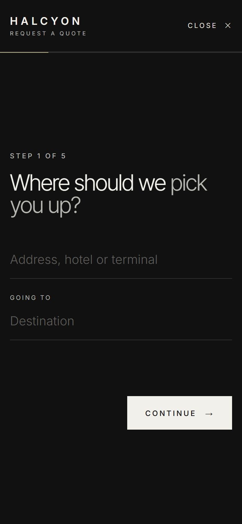 Quote flow on a phone