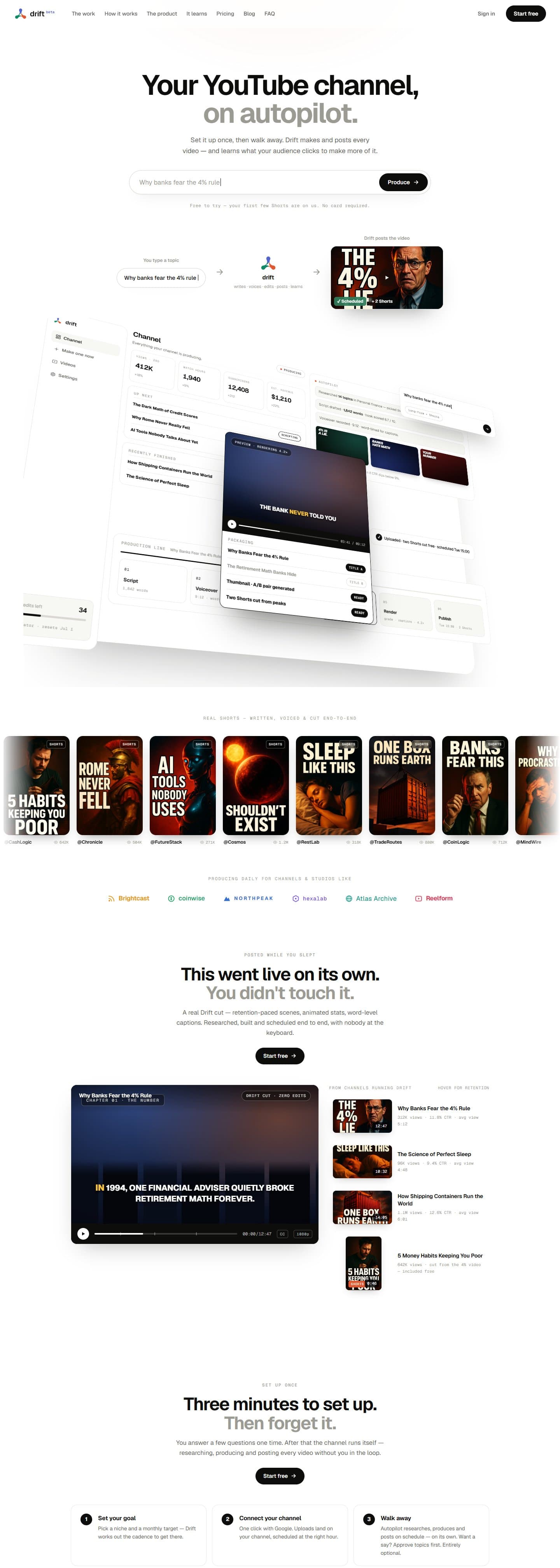 Drift homepage, part 1 of 3