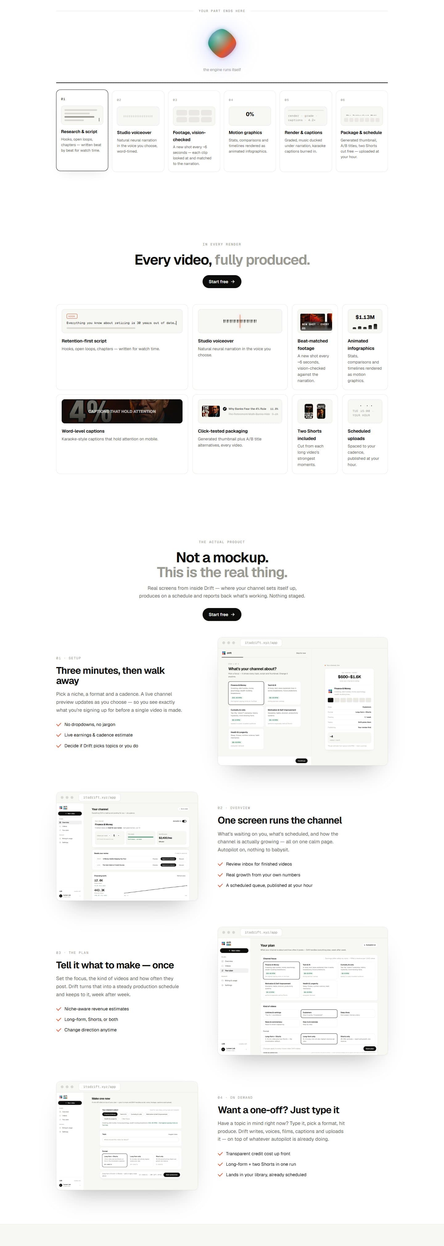 Drift homepage, part 2 of 3