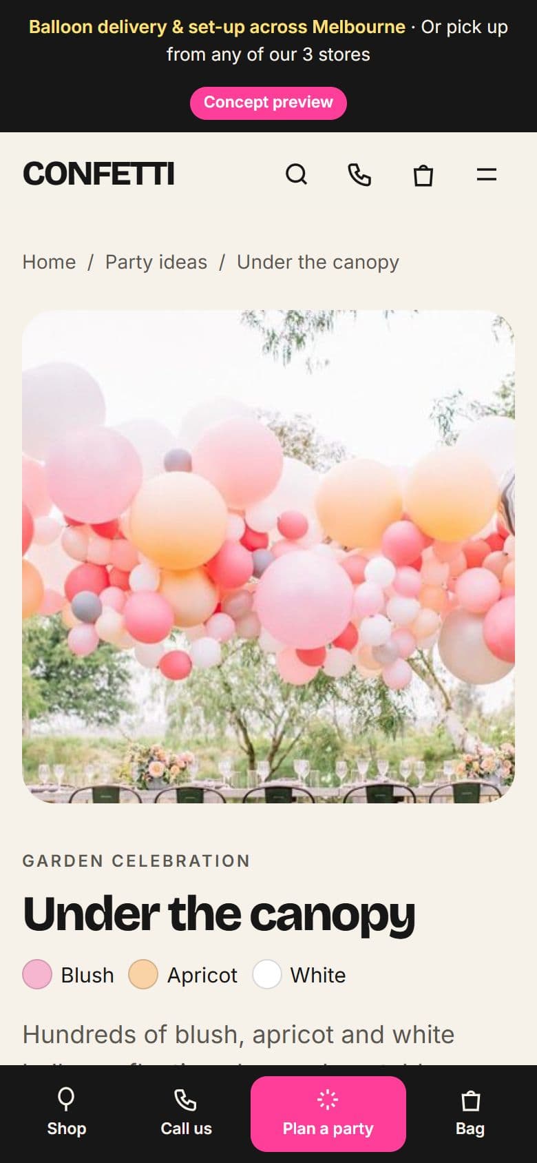 Party idea on a phone
